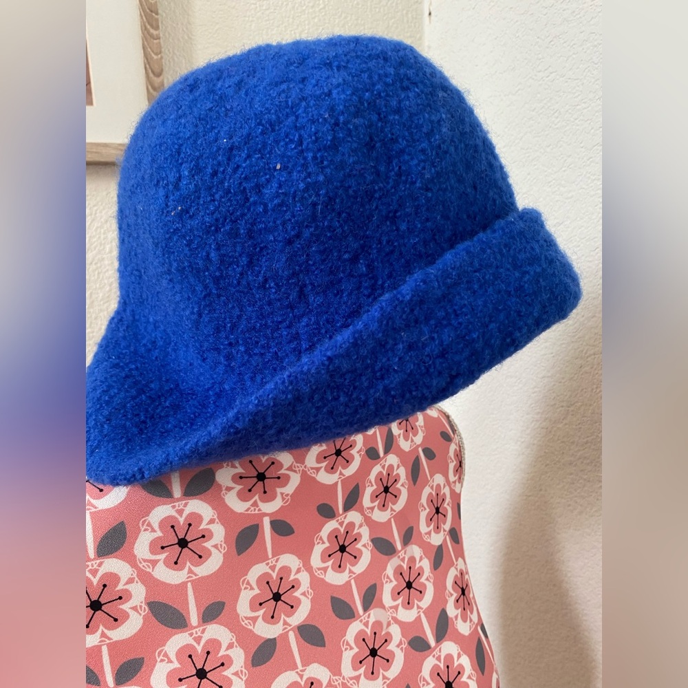 Cobalt blue wool hat
